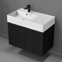 Floating Vanity, Black, Modern, 32 inch